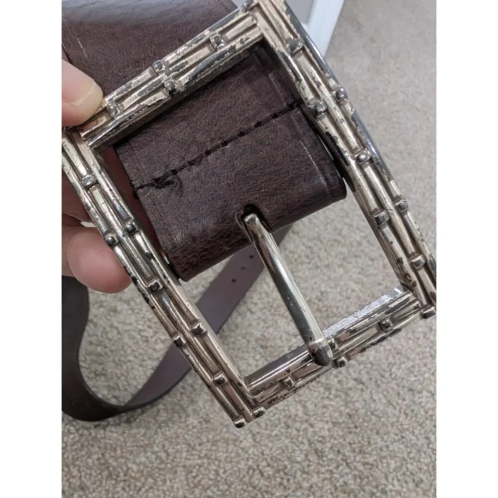 Western Leather Belt Dark Brown Genuine Boho Vintage Minimalist Classic...
